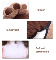 Lit pour chien et chat en peluche douce et chaude, forme de patte d'ours, vente en gros du fabricant
