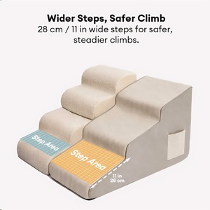 Rampe <span class=keywords><strong>pour</strong></span> <span class=keywords><strong>chien</strong></span>, <span class=keywords><strong>escalier</strong></span> <span class=keywords><strong>pour</strong></span> animaux de compagnie miniature, léger, <span class=keywords><strong>en</strong></span> <span class=keywords><strong>mousse</strong></span>, marches <span class=keywords><strong>pour</strong></span> animaux de compagnie, adapté aux escaliers <span class=keywords><strong>pour</strong></span> animaux de compagnie de style moderne sur les lits et les canapés hauts - Product Image 2