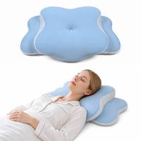 En stock, faible MOQ, vente en gros, certifié OEKO-TEX, oreiller ergonomique moderne en mousse à mémoire de forme, forme papillon, rafraîchissant, ODM OEM