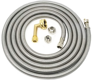 Kit <span class=keywords><strong>d</strong></span>'installation pour <span class=keywords><strong>lave</strong></span>-<span class=keywords><strong>vaisselle</strong></span>, <span class=keywords><strong>tuyau</strong></span> <span class=keywords><strong>d</strong></span>'alimentation en acier inoxydable de qualité supérieure, 4 pieds, sans plomb, anti-éclatement - Product Image 6