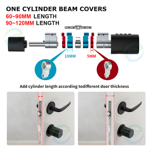 Euro tiêu chuẩn thông minh Wifi tuya xi lanh khóa có thể điều chỉnh 60-120 mét nhôm thép gỗ Glass Card Reader pinpad vân tay đám mây - Product Image 5