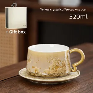 Taza de Café de Cerámica China <span class=keywords><strong>Arita</strong></span> con Esmalte de Cristal de Tres Colores, Diseño de Flor, para Latte Art, Té de la Tarde - Product Image 1