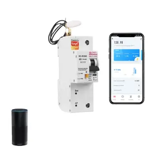 1P single phases tuya WiFI energy monitoring circuit breaker with Amanzon Alexa and Google home