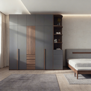 2026 Modern Wardrobes Custom Bedroom Combination Cabinets Black Luxury Glass Wardrobes Custom <strong>Closet</strong> - Product Image 2