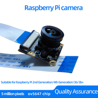 OV5647 çip 5MP ahududu pasta kamera modülü ahududu PI için uygundur 3/4 nesil anakart 160 derece balıkgözü lens