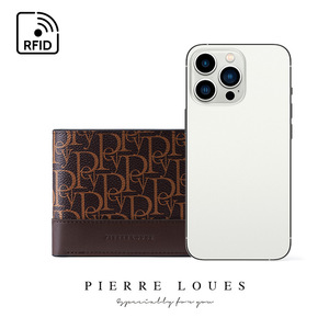 Pierre Loues Men's Bi-Fold <b>Wallet</b> 5 Inch RFID Blocking Letter Print <b>Brown</b> Black Box Everyday Use - Product Image 5