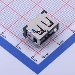 919-162A1022D10400 USB Connector Bent Lead Through Hole Connector Type-A USB 2.0 Female Right Angle Insert - Product Image 1