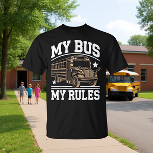 Camiseta para conductor de autobús escolar: Mi autobús, mis reglas - Product Image 3