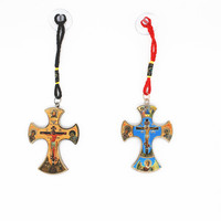Croix orthodoxe en bois Jésus-Christ Christianisme Catholique Noël Église Figure religieuse Icônes Décoration de la maison