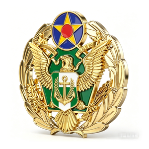 Insignia Metálica Esmaltada 2D Personalizada con Emblema de Águila y Ancla para Uniforme, Moda, Recuerdo o Regalo - Product Image 1