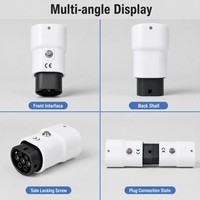 Adaptateur de charge pour véhicules électriques UE vers Royaume-Uni, 16A Type 2 vers prise GB/T, ensemble de 2 pièces pour borne de recharge murale domestique EVSE
