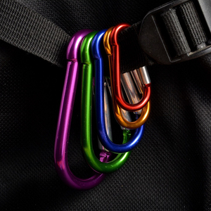 Hợp Kim Nhôm Móc Biểu Tượng Tùy Chỉnh 7 # Khuyến Mại Kim Loại Móc Khóa Tất Cả Các Màu Đen Mờ Carabiner Cho Câu Cá Đi Bộ Đường Dài Cắm Trại - Product Image 4