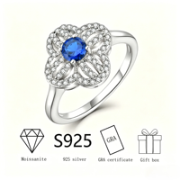 Bague de fiançailles en moissanite plaquée platine QX Fine Jewelry, vente en gros, sur mesure, en argent S925, taille brillant rond, pour femme