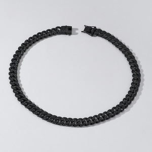 Collar de Cadena Cubana Negra de 13mm Estilo Hiphop 2026, Collar Punk Simple Geométrico para Hombre, Joyería de Moda - Product Image 4