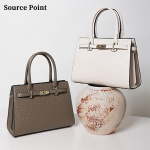 Borsa in pelle di lusso con motivo a coccodrillo borsa Tote in vera pelle borse da donna di grande capacità - Product Image 1