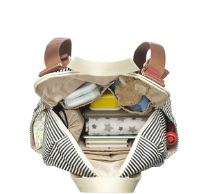 Vente en gros de sacs à couches à rayures pour bébés filles de grande capacité sac à dos de fabricant de sacs à couches - Product Image 4