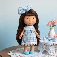 Boneka Kentang 24CM 3 Model Gaun Tweed Plaid Kawaii Pipi Merah Muda Boneka Vinyl Dengan Kotak Hadiah Dekorasi Rumah Hadiah untuk Anak Perempuan
