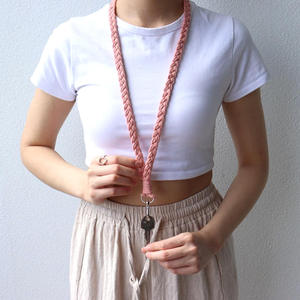 Хлопковая веревка макраме брелок ручной работы трикотажный тканый ремешок на запястье макраме Бохо брелок хлопок - Product Image 5