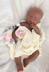 Bambole in Silicone a Corpo Intero da 18 Pollici, <span class=keywords><strong>Bambola</strong></span> Reborn Realistica Afroamericana, Bambina <span class=keywords><strong>Nera</strong></span>, Neonato Anatomicamente Corretto e Lavabile - Product Image 2