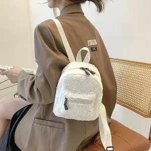 Wholesale Lamb Hair Fashion Bags For Ladies Girls Mini Ladies Bag Backpack For Bag Girl