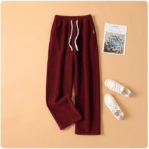Women's Chenille Wide Leg Pants High Waist Casual Corduroy Pants Autumn Winter European Cotton Fleece Breathable Plus Size - Product Image 2