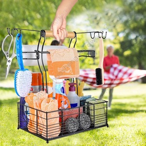 Estante para condimentos para exteriores con asa y soporte para pañuelos, almacenamiento portátil de cubiertos para barbacoa, camping y picnic - Product Image 4
