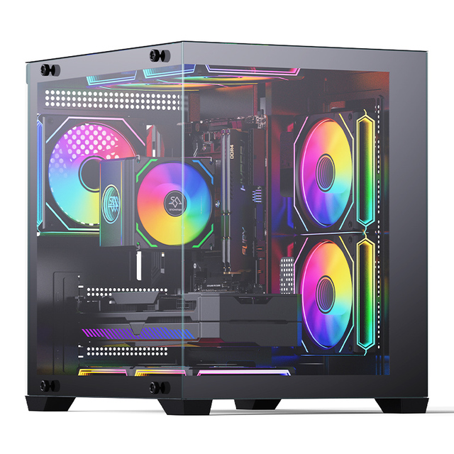 Snowman Victory ATX Mid Tower Gaming Case High Airflow Mesh Front ARGB Ready Tempered Glass Side Panel Aluminum Alloy MATX Stock