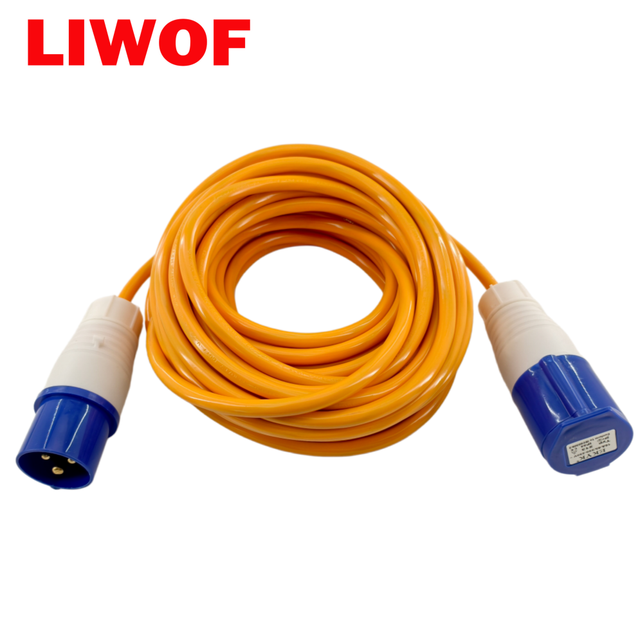 10m Heavy-Duty Orange Caravan Hook-Up Power Cable 220-250V 16A Plug Pure Copper for Campers & Motorhomes
