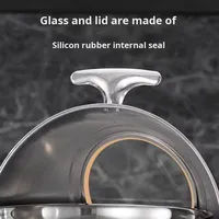BOSAI Réchaud de buffet 6L en acier inoxydable à isolation intégrale, design à couvercle rabattable, chauffe-plats pour hôtels et restaurants, chauffage au combustible
