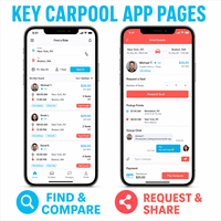 Soluciones de Aplicaciones para Compartir Vehículos (Carpooling) Inteligentes para iOS y Android con Publicación de Viajes, Emparejamiento de Pasajeros y Emparejamiento de Rutas LionCreate