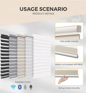 Persianas Zebra Motorizadas <span class=keywords><strong>de</strong></span> Tamaño Personalizado, Día y Noche, Persianas Zebra Eléctricas Alexa, Persianas Motorizadas <span class=keywords><strong>de</strong></span> Aluminio para Ventanas - Product Image 3