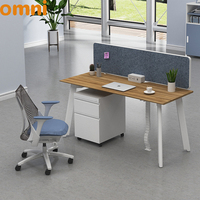 Postes de travail à panneaux OMNI COBO, mobilier de bureau moderne et minimaliste, bureau individuel avec cadre en pieds métalliques