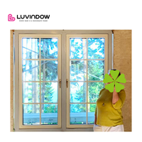 Ventanas Abatibles de Madera Maciza de Diseño Simple Estándar Australiano, Ventana Abatible de Madera Revestida de Aluminio con Doble Vidrio