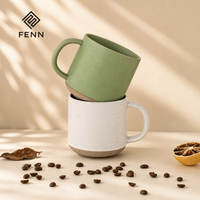 Mug à café en céramique FENN personnalisé de 12 oz, gravure au laser, poterie, mug personnalisable disponible en plusieurs couleurs, argile mouchetée, mug cadeau