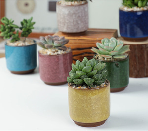 Plantadores Cilindro Fluxo Esmalte Cerâmica-Alta qualidade Mini para Casamento Desktop Vasos de Cerâmica para Plantas Flower <span class=keywords><strong>Pot</strong></span> American Style - Product Image 1