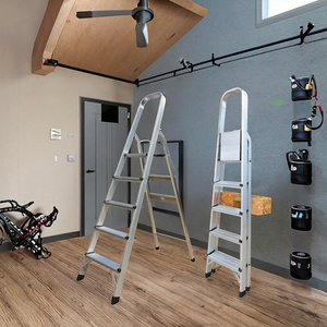 <span class=keywords><strong>Escalera</strong></span> de Aluminio Profesional de 4 Peldaños con Barandilla de Seguridad Extra Alta, Escalón Plegable para el Hogar y la Oficina - Product Image 2