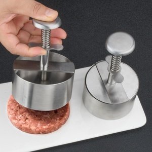 Moule à hamburger rond en acier inoxydable 304, presse manuelle pour viande (bœuf/poisson/gâteau) pour barbecue - Product Image 3
