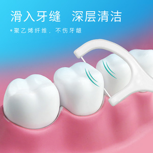 Fil dentaire à manche 50 pièces, haute résistance à la traction, outil de soins bucco-dentaires jetable - Product Image 2