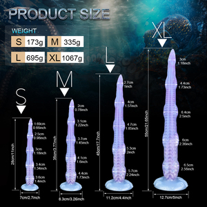 S M L XL Soft Tentacle Dildo Color Silicona Realista Pulpo Pene Adulto Fantasía Anal Plug Holder Masturbación Masaje - Product Image 4