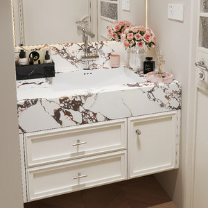Customized American style seamless basin, intelligent multifunctional mirror <b>oak</b> bathroom cabinet - Product Image 5