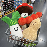 Coussins décoratifs de la série Légumes style Tomates Sam, jouets en peluche doux et poupées de dessin animé en forme de pêche, tomate, cacahuète, oignon vert, champignon