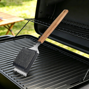 Brosse de <span class=keywords><strong>nettoyage</strong></span> pour <span class=keywords><strong>barbecue</strong></span> <span class=keywords><strong>en</strong></span> acier inoxydable à long manche avec tête remplaçable, outil de <span class=keywords><strong>nettoyage</strong></span> extérieur - Product Image 3