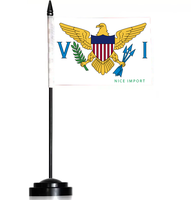 Drapeaux de bureau de la République de Trinité-et-Tobago, petits drapeaux de table avec mât noir, décoration pour la maison et le bureau, célébrations festives