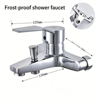 Robinet en laiton massif mural pour bain et douche avec inverseur, robinet d'eau chaude et froide chromé pour salle de bain