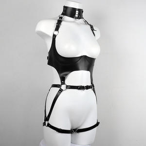 Sabuk Garter seksi harnes kulit PU stoking tali ikatan wanita sabuk suspender BDSM baju klub pakaian dalam Halter Harness - Product Image 6