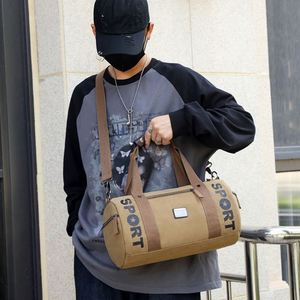 กระเป๋าทรงกระบอกผ้าแคนวาสอเนกประสงค์ ทนทาน พิมพ์ลาย SPORT กระเป๋าเดินทางแบบ Duffle - Product Image 3