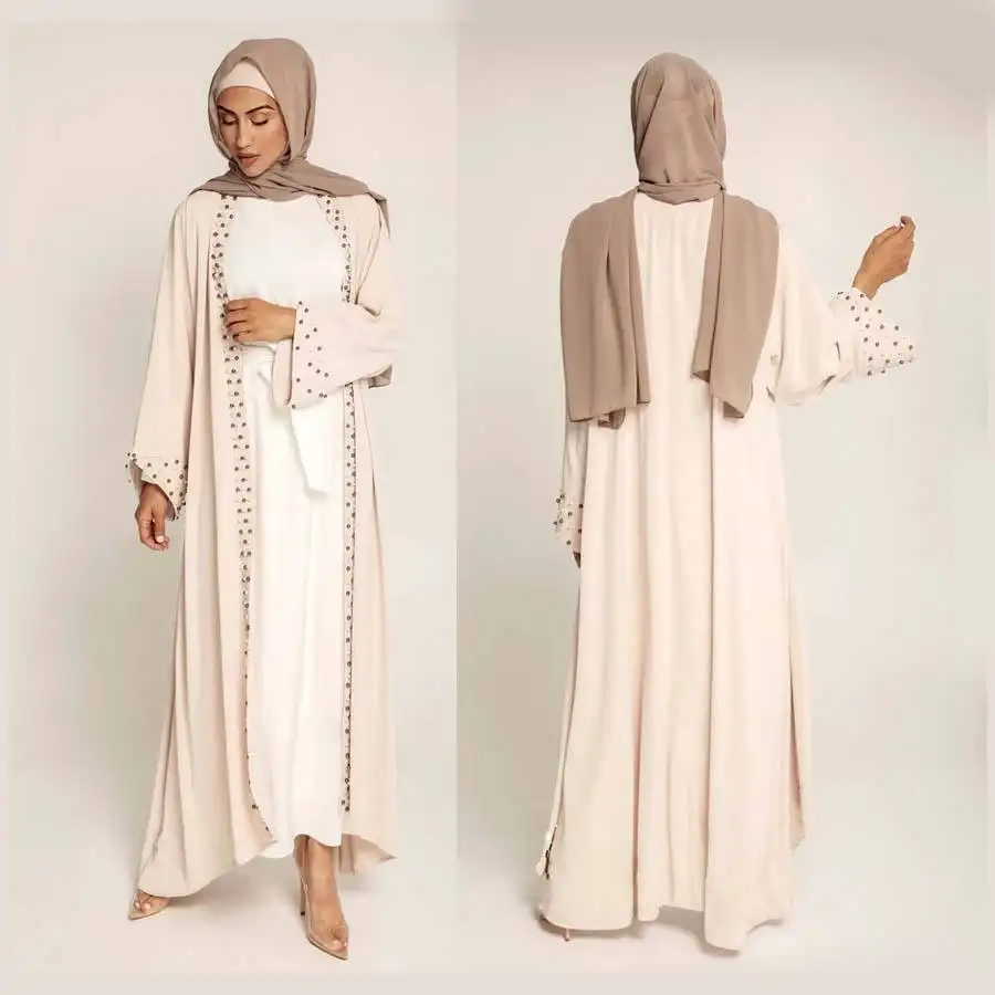 Vestido longo modesto islâmico para mulheres, vestido de oração para trompete, abaya Nida, vestido muçulmano, hijab, com capuz, abaya, mais recente