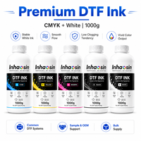 Encre Pigmentée DTF 1000g Haute Qualité CMYK+BLANC à Base d'Eau pour Impression Numérique Transfert sur T-Shirt Couleurs Vives