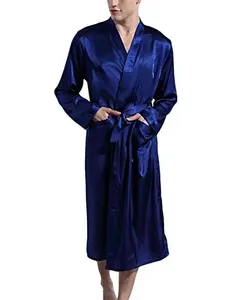 Luxury Silk Satin Adult Bathrobe Summer Comfortable Men's Sleepwear For Home And Gift