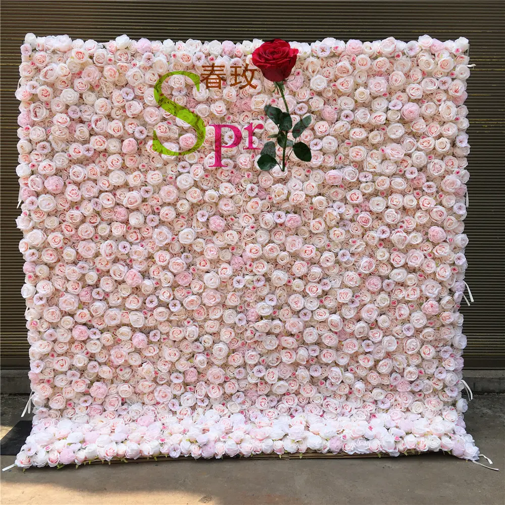 זר כלה SPR מוצרי יצוא בביקוש גבוה קישוט חתונה מלאכותי קיר פרחים ROLL